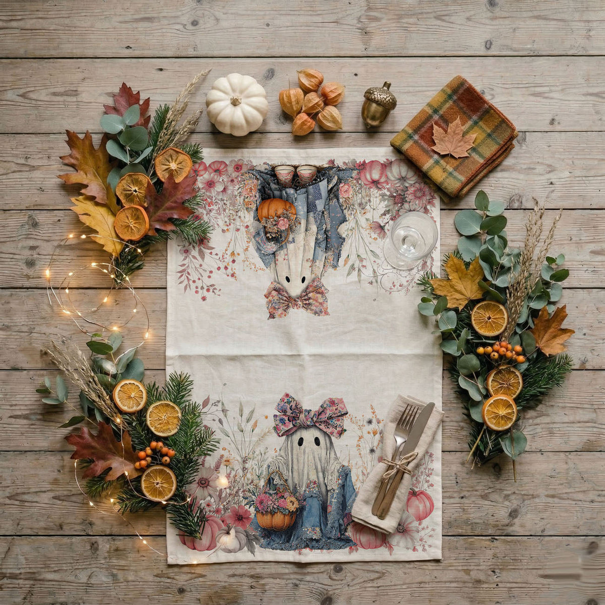 Floral Ghost Kitchen Towel