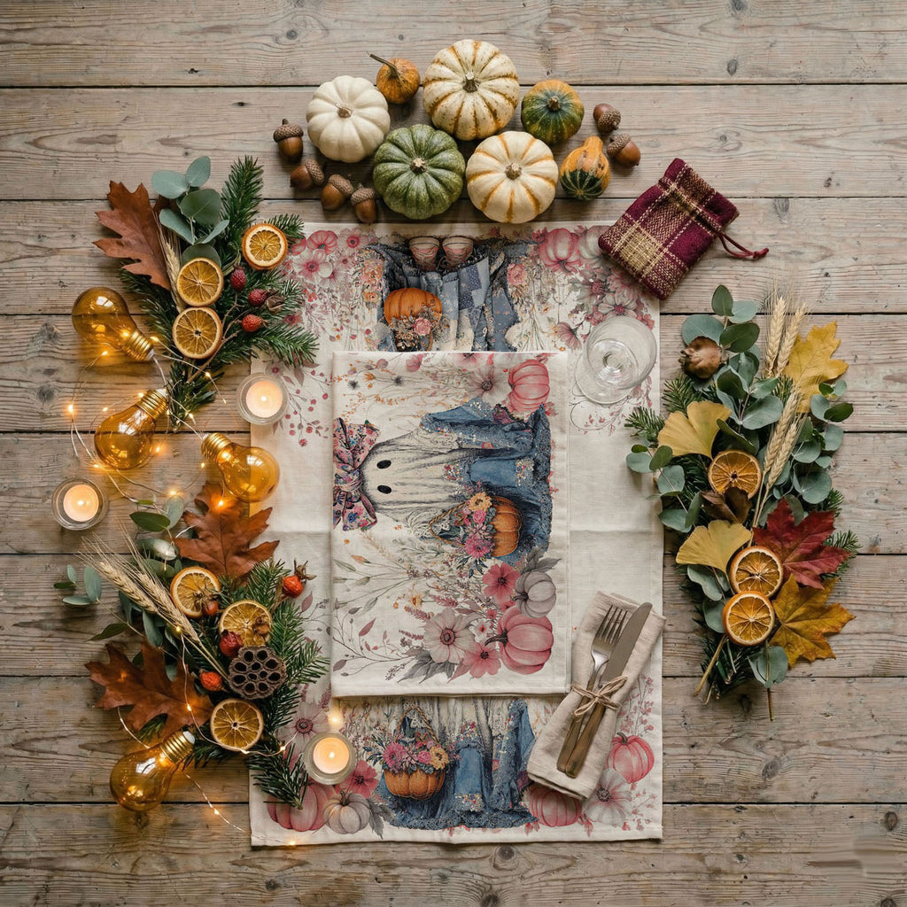Floral Ghost Kitchen Towel