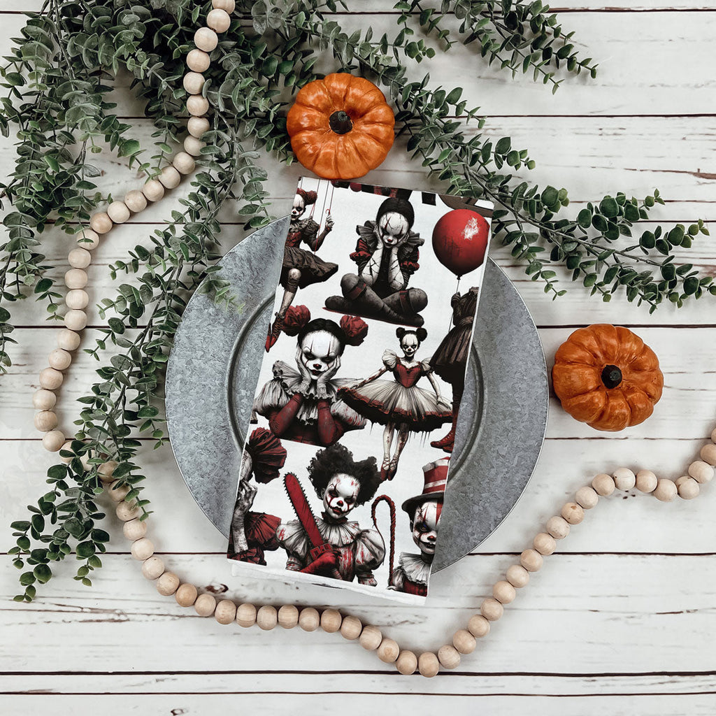 Creepy Clown Dolls Kitchen Towel