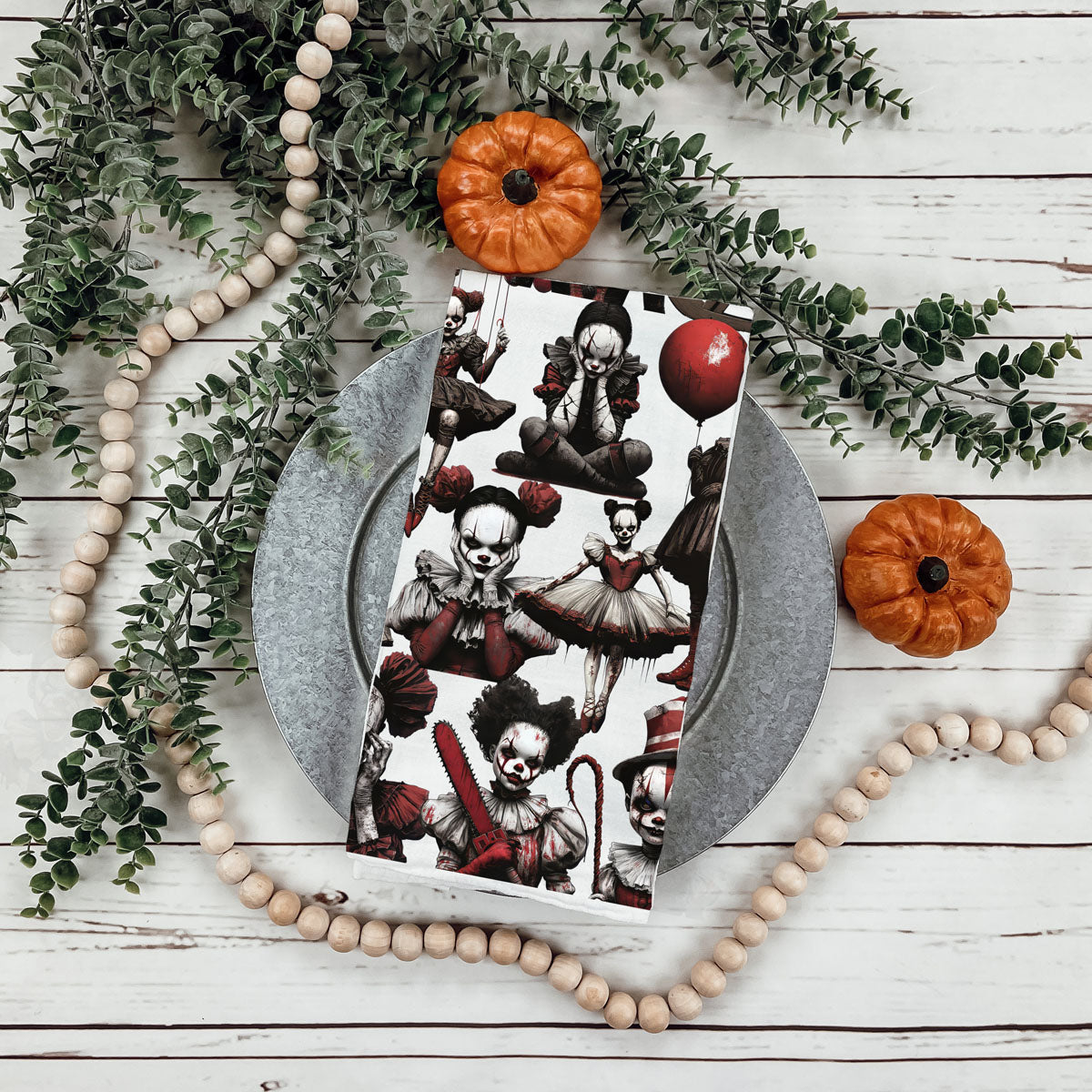 Creepy Clown Dolls Kitchen Towel
