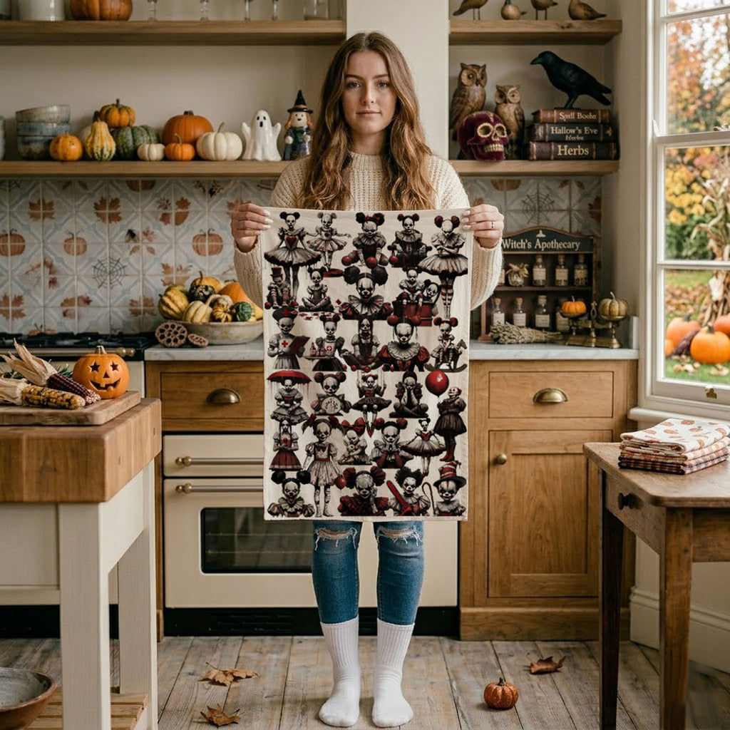 Creepy Clown Dolls Kitchen Towel