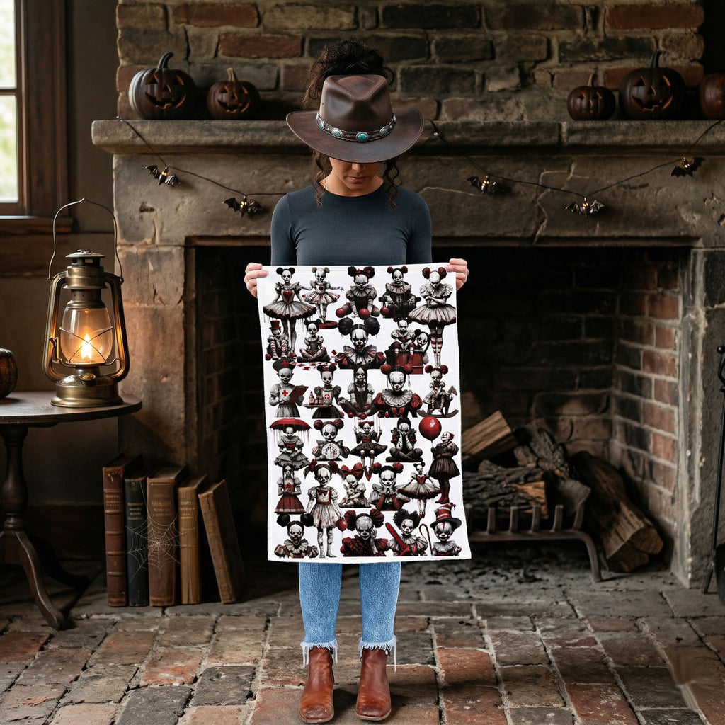 Creepy Clown Dolls Kitchen Towel