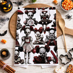 Creepy Clown Dolls Kitchen Towel