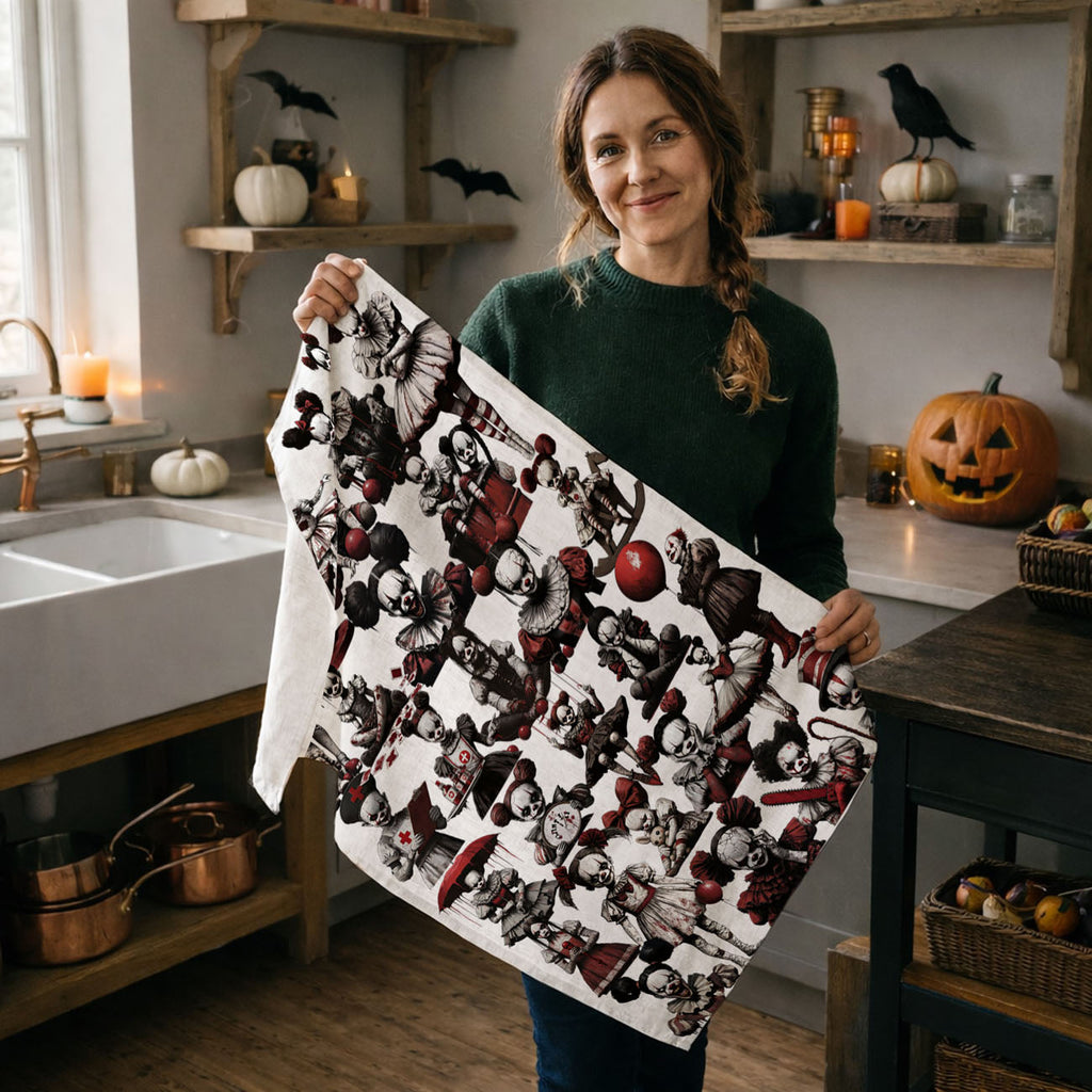 Creepy Clown Dolls Kitchen Towel