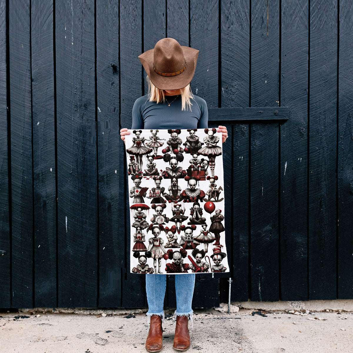 Creepy Clown Dolls Kitchen Towel