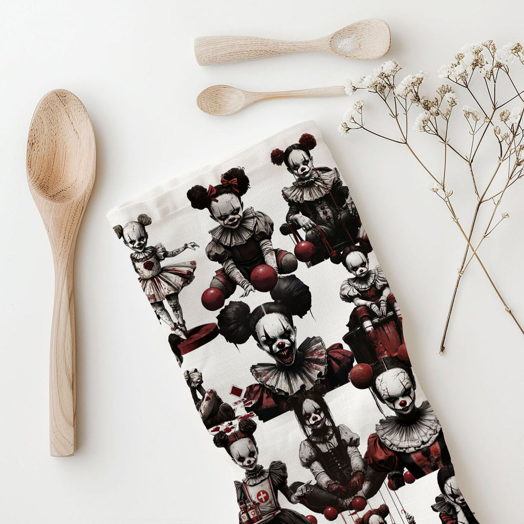 Creepy Clown Dolls Kitchen Towel