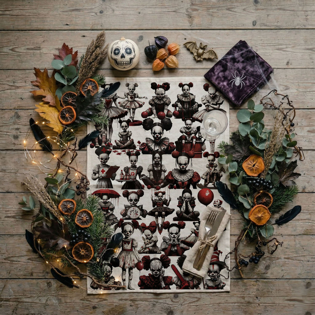 Creepy Clown Dolls Kitchen Towel