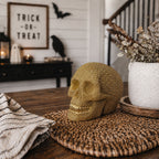 Skull Halloween Figurine in Silver or Gold