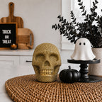 Skull Halloween Figurine in Silver or Gold