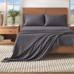 Anders Heathered Solid Cotton Blend Flannel Sheet Set