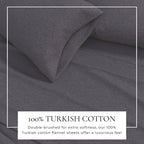 Anders Heathered Solid Cotton Blend Flannel Sheet Set