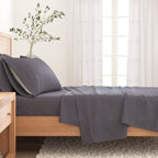 Anders Heathered Solid Cotton Blend Flannel Sheet Set