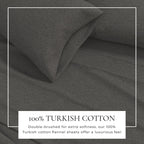 Anders Heathered Solid Cotton Blend Flannel Sheet Set