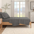Anders Heathered Solid Cotton Blend Flannel Sheet Set