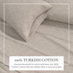 Anders Heathered Solid Cotton Blend Flannel Sheet Set