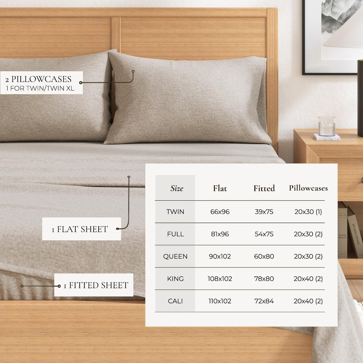 Anders Heathered Solid Cotton Blend Flannel Sheet Set
