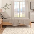 Anders Heathered Solid Cotton Blend Flannel Sheet Set