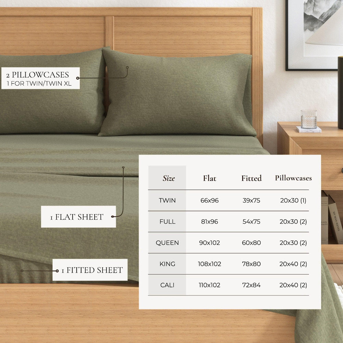 Anders Heathered Solid Cotton Blend Flannel Sheet Set