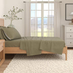 Anders Heathered Solid Cotton Blend Flannel Sheet Set