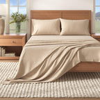Anders Heathered Solid Cotton Blend Flannel Sheet Set
