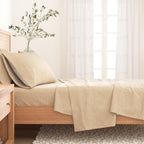 Anders Heathered Solid Cotton Blend Flannel Sheet Set