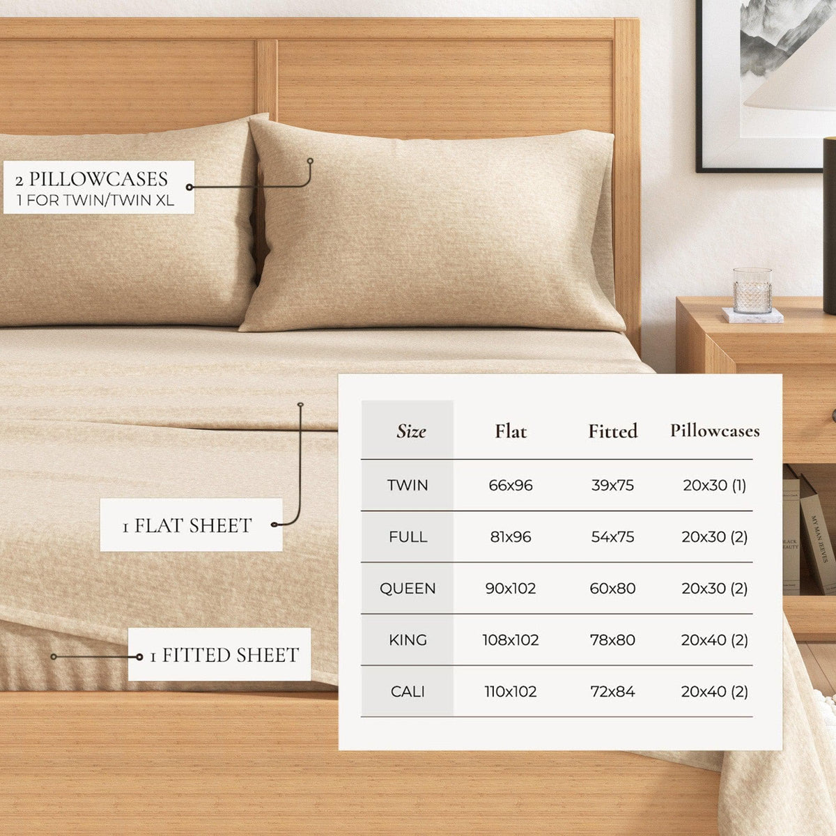 Anders Heathered Solid Cotton Blend Flannel Sheet Set