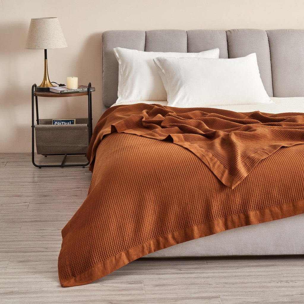 Hazel Cotton Waffle Weave Blanket
