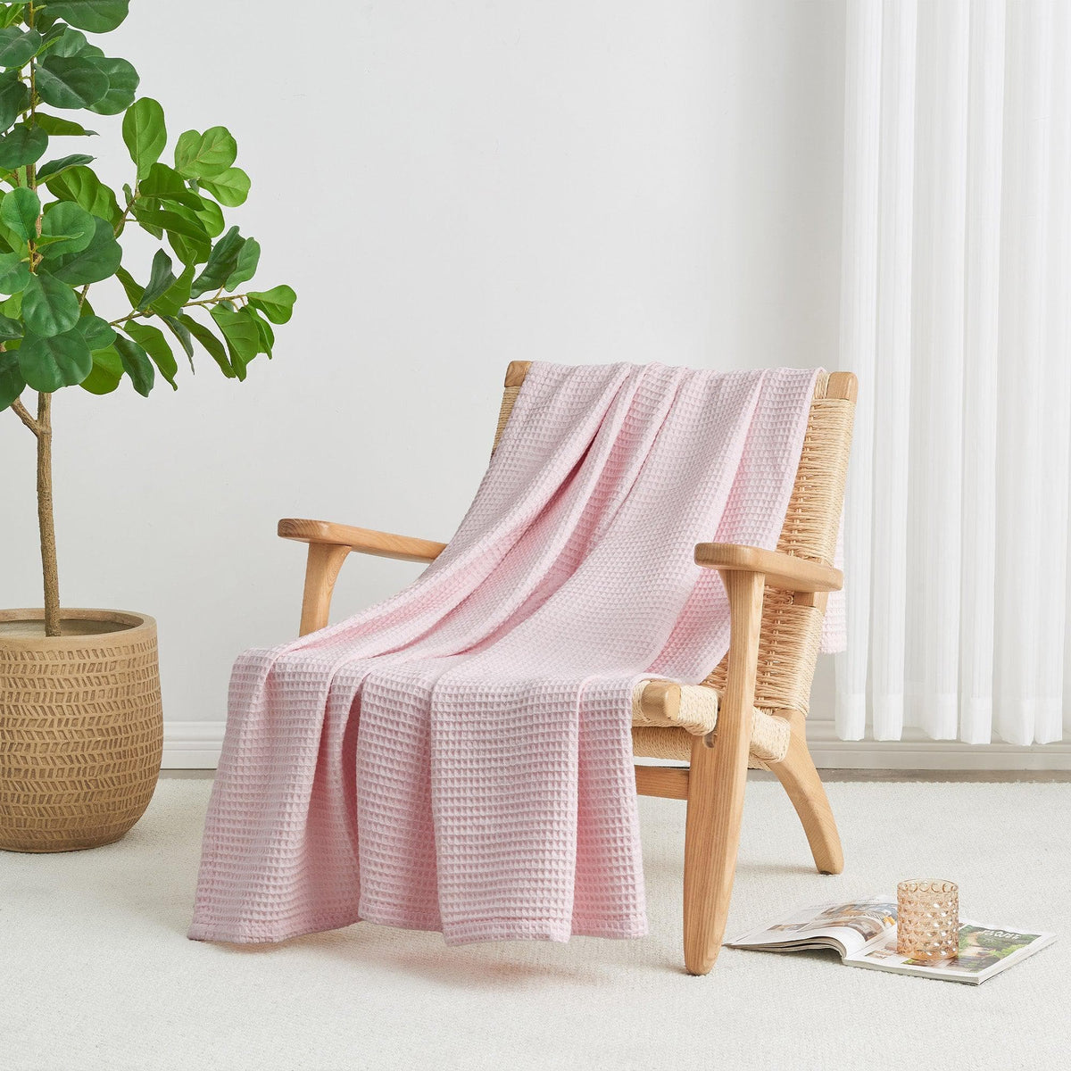 Mikala Cotton Waffle Weave Blanket