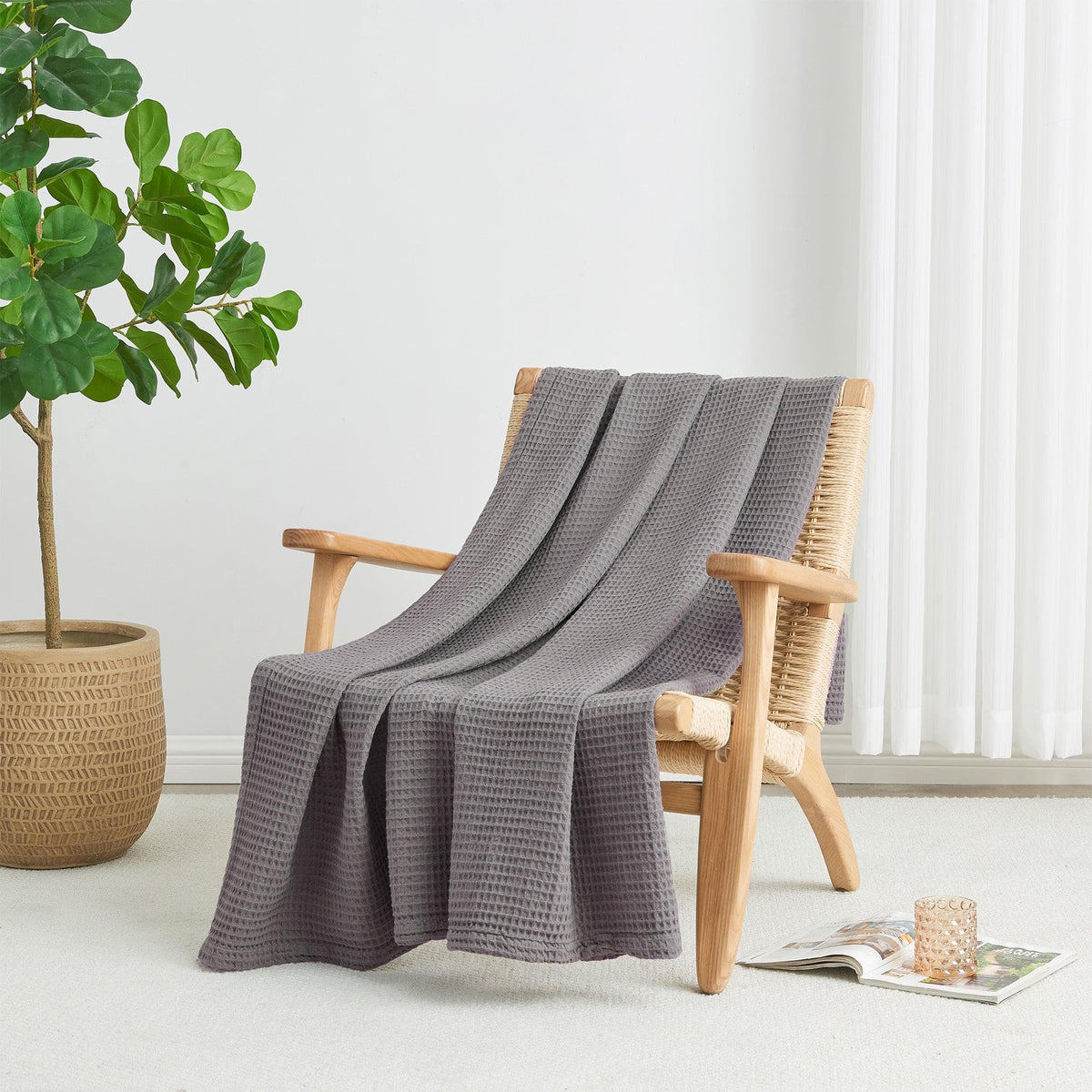 Mikala Cotton Waffle Weave Blanket
