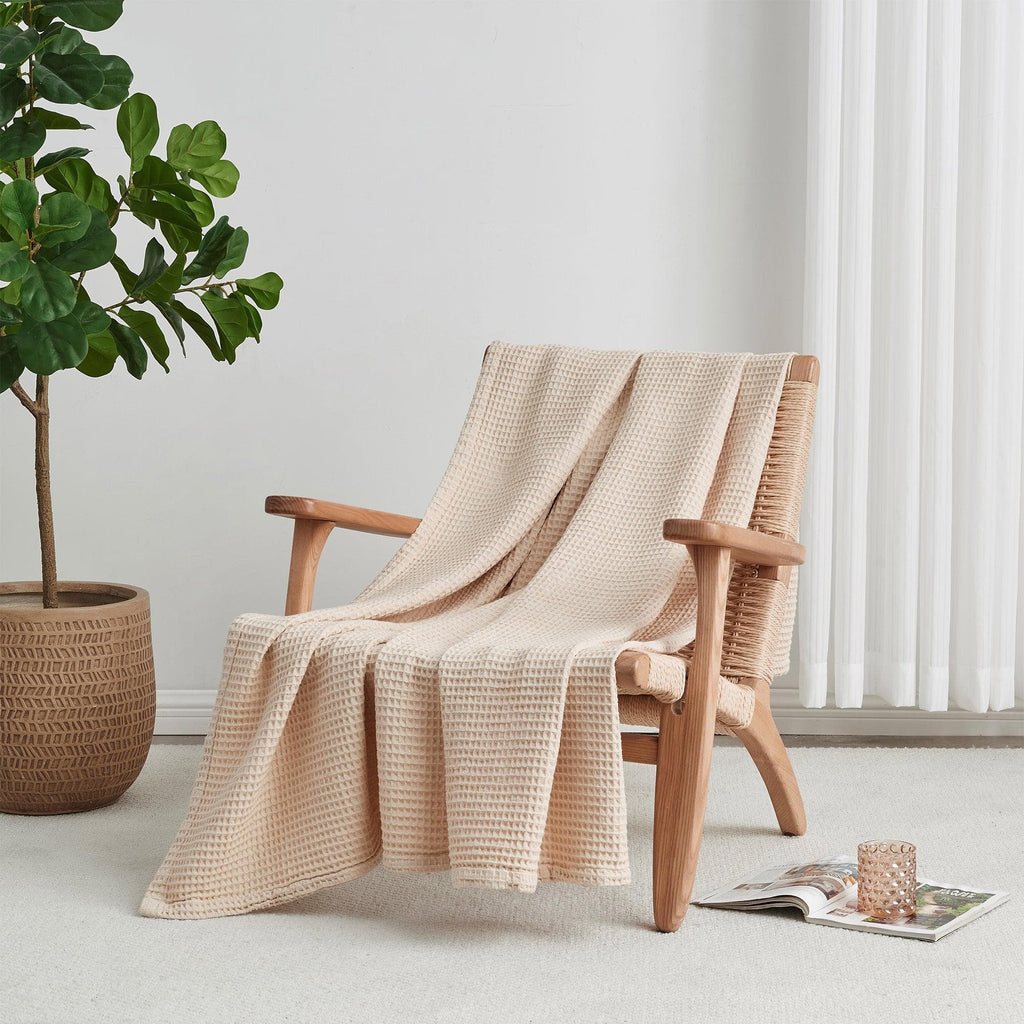 Mikala Cotton Waffle Weave Blanket