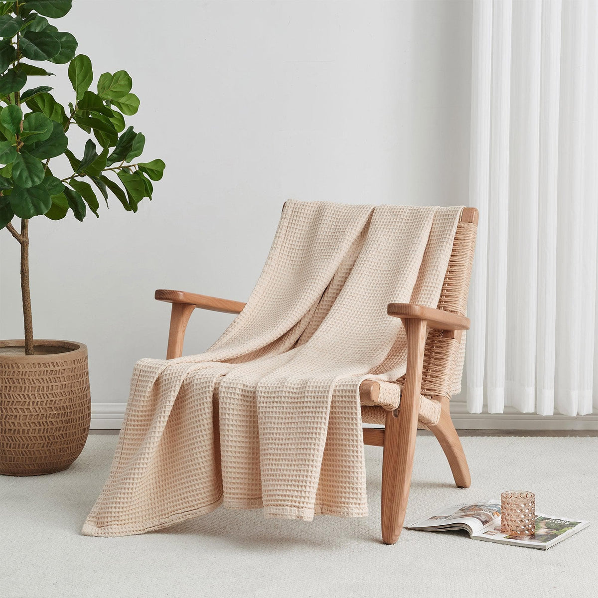 Mikala Cotton Waffle Weave Blanket