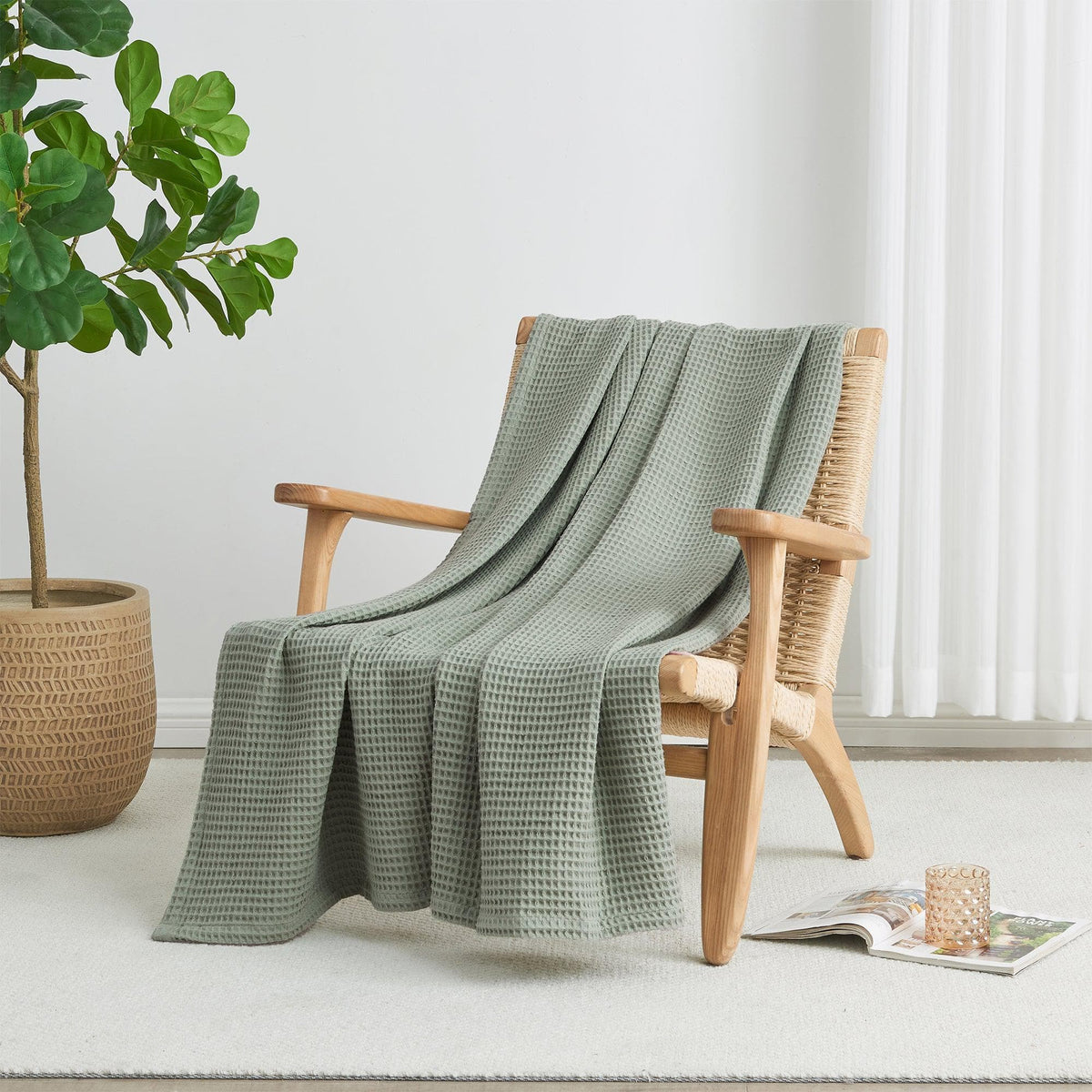 Mikala Cotton Waffle Weave Blanket