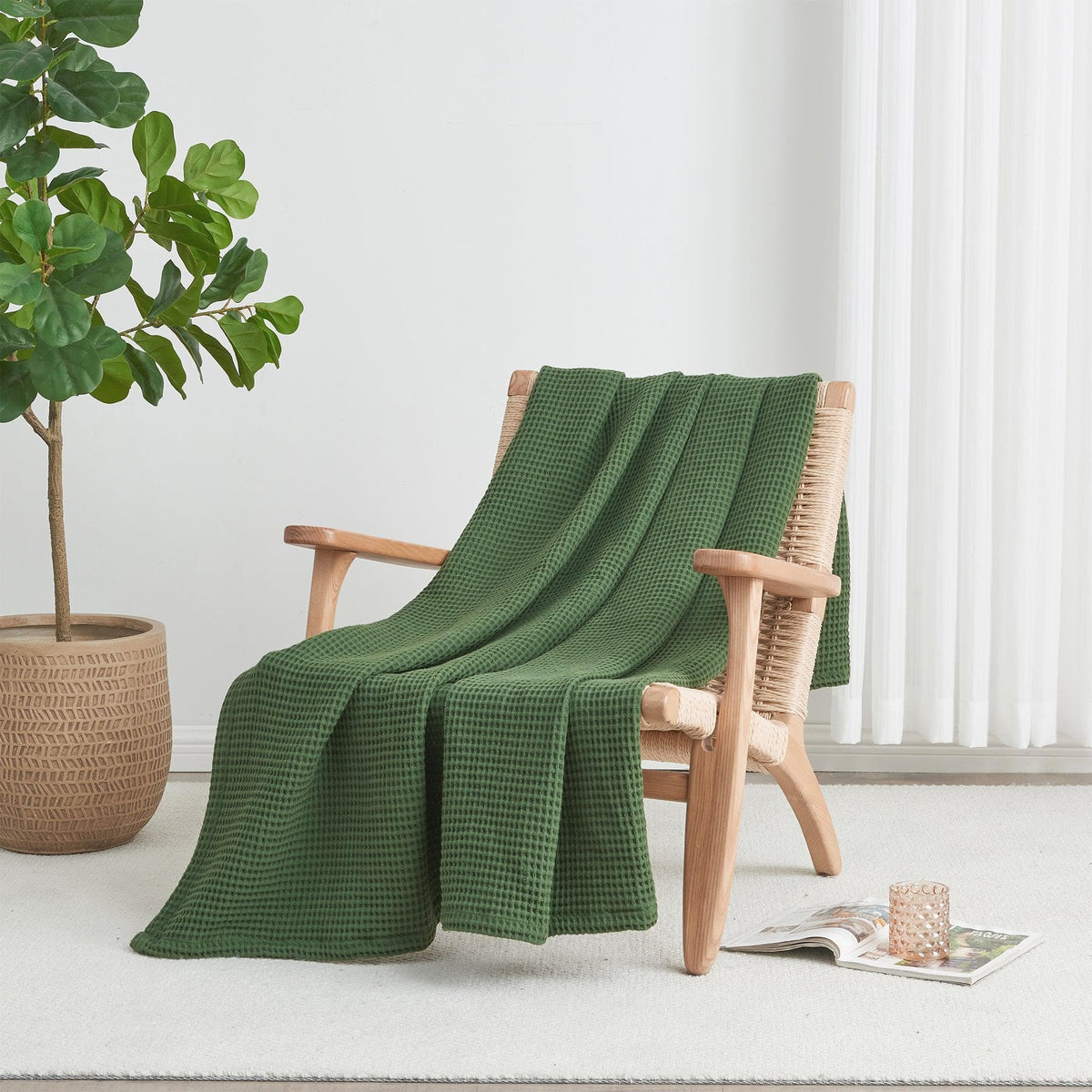 Mikala Cotton Waffle Weave Blanket