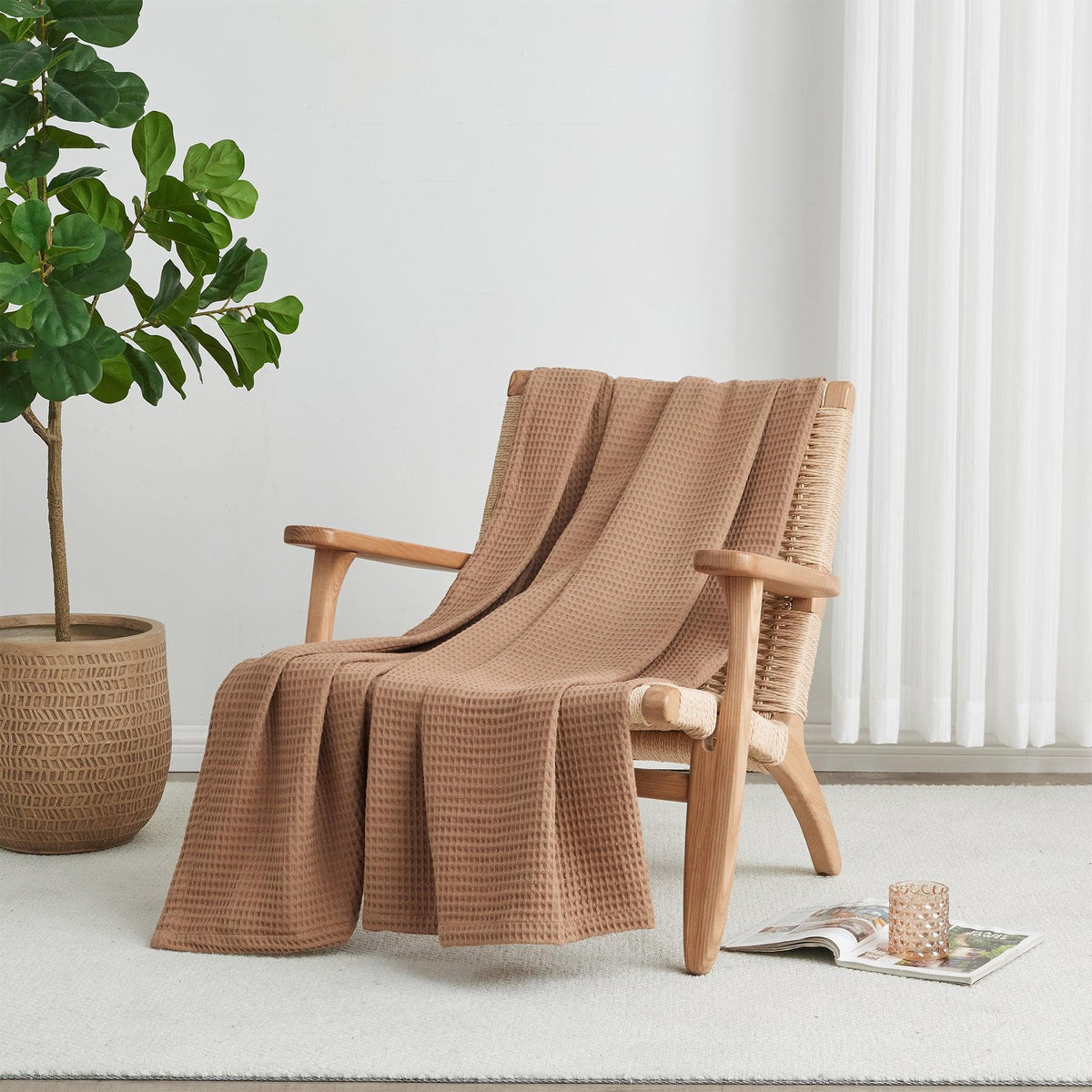 Mikala Cotton Waffle Weave Blanket