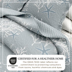 Reversible Coral Coastal Quilt Set