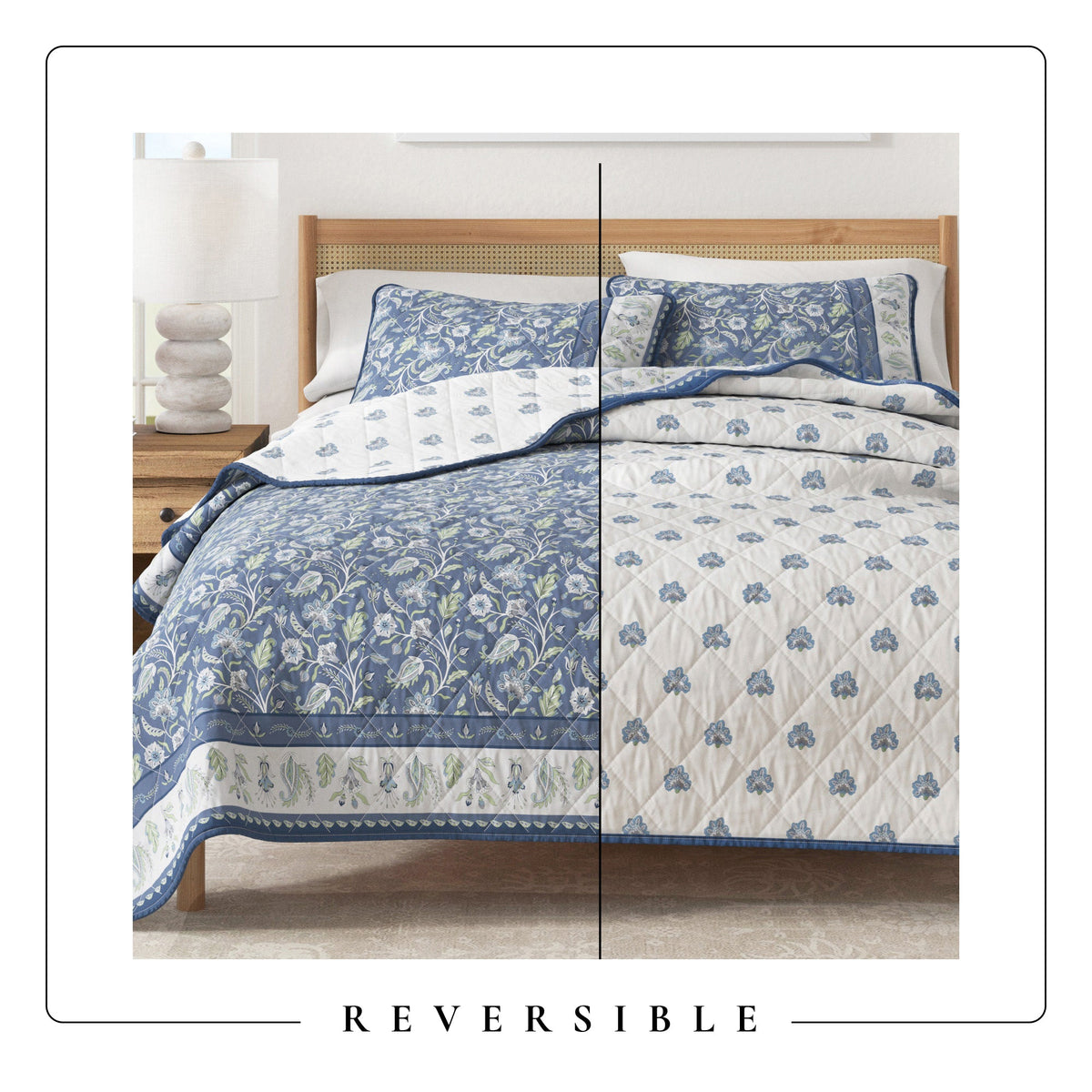 Indira Floral Boho Printed Cotton Quilt Set