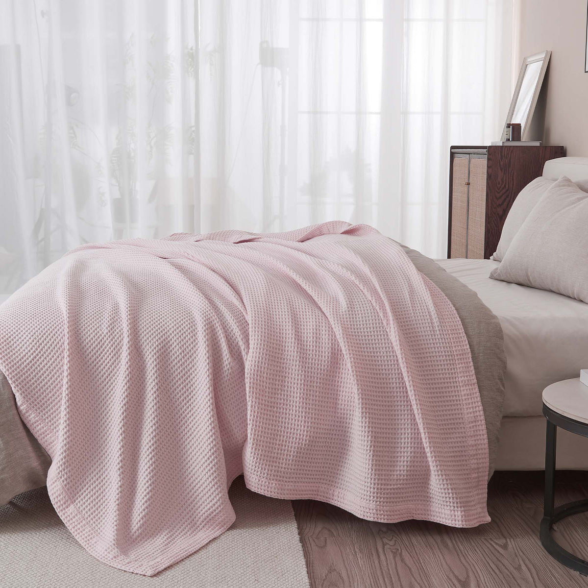 Mikala Cotton Waffle Weave Blanket