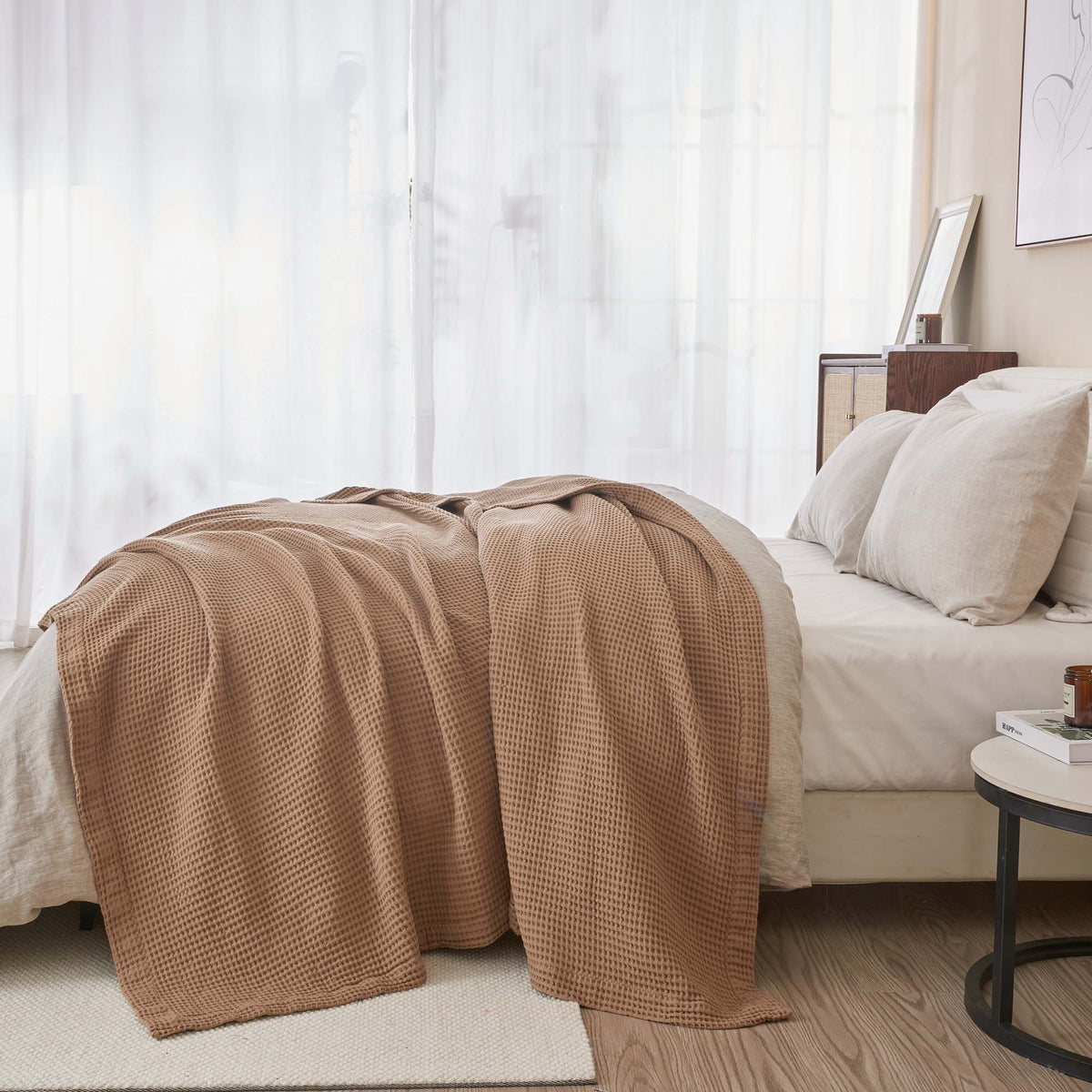 Mikala Cotton Waffle Weave Blanket