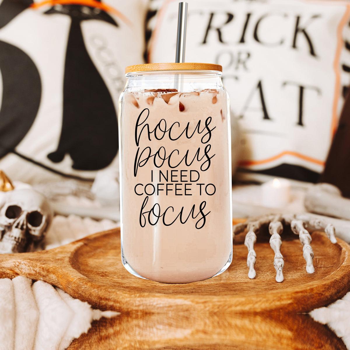 Hocus Pocus I need Coffee To Focus Coffee Mug With Lid