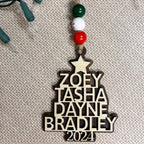 Personalized Wood Family Tree Ornament
