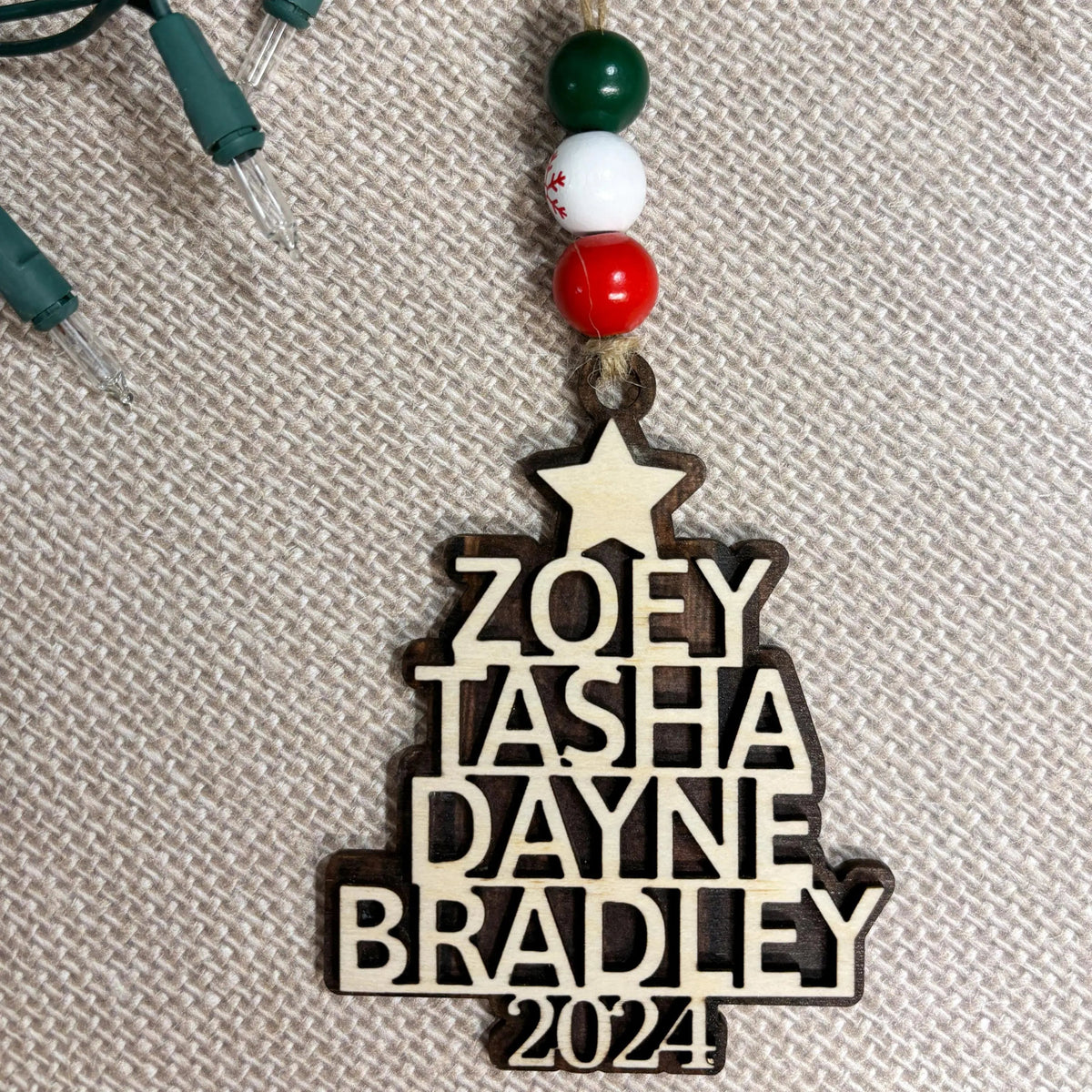 Personalized Wood Family Tree Ornament