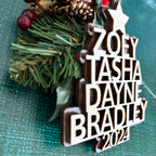 Personalized Wood Family Tree Ornament