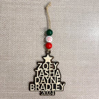 Personalized Wood Family Tree Ornament