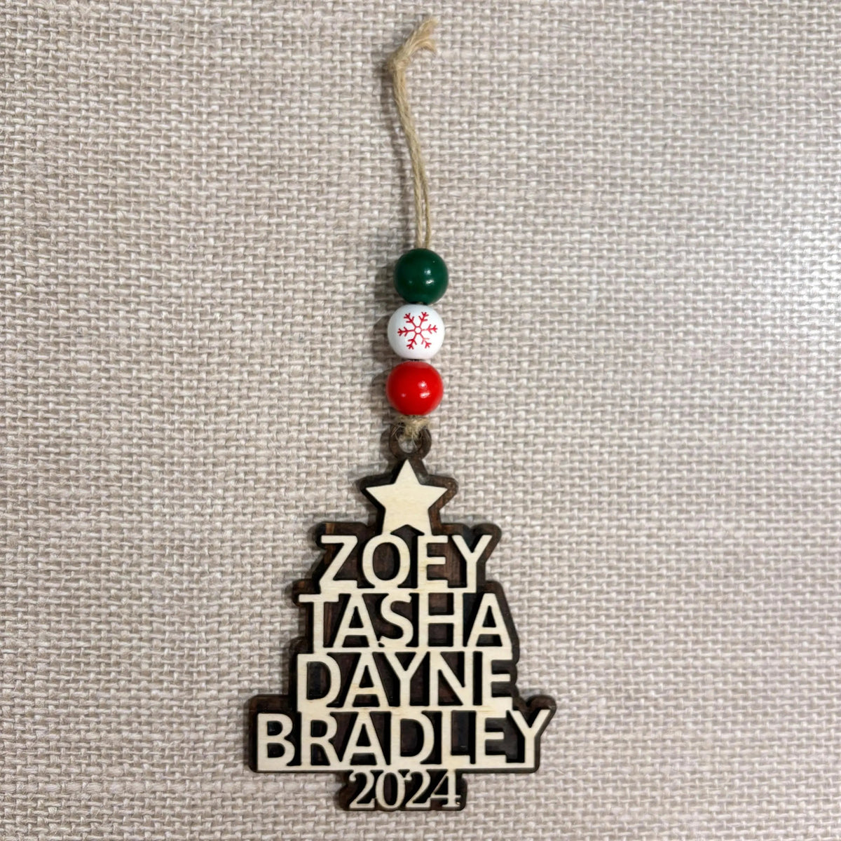 Personalized Wood Family Tree Ornament