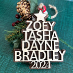 Personalized Wood Family Tree Ornament