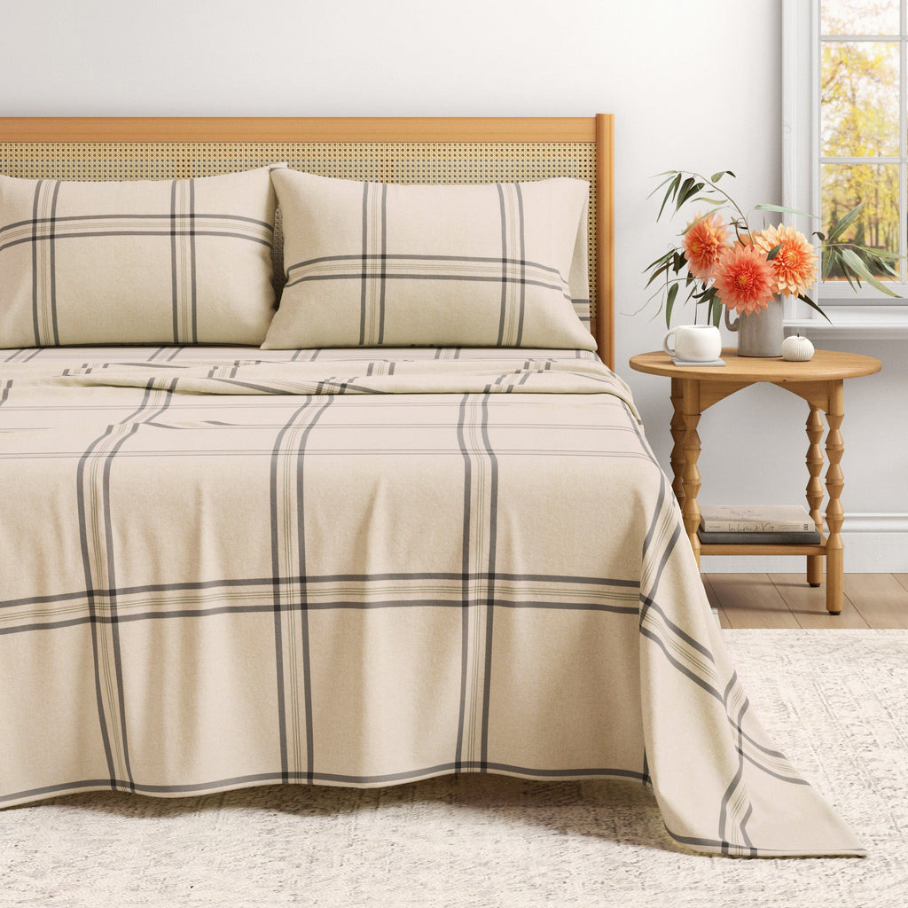 Turkish Cotton Flannel Sheet Set - Plaid & Stripe Collection