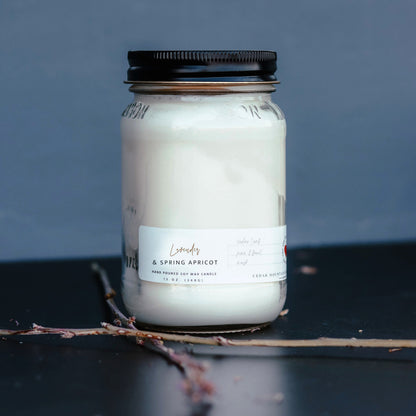 13 oz Mason Jar Soy Candle - Lavender Spring Apricot