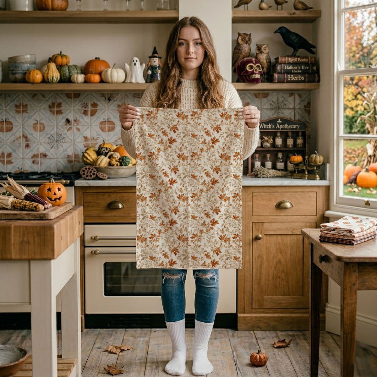 Classic Leaves Kitchen Towel