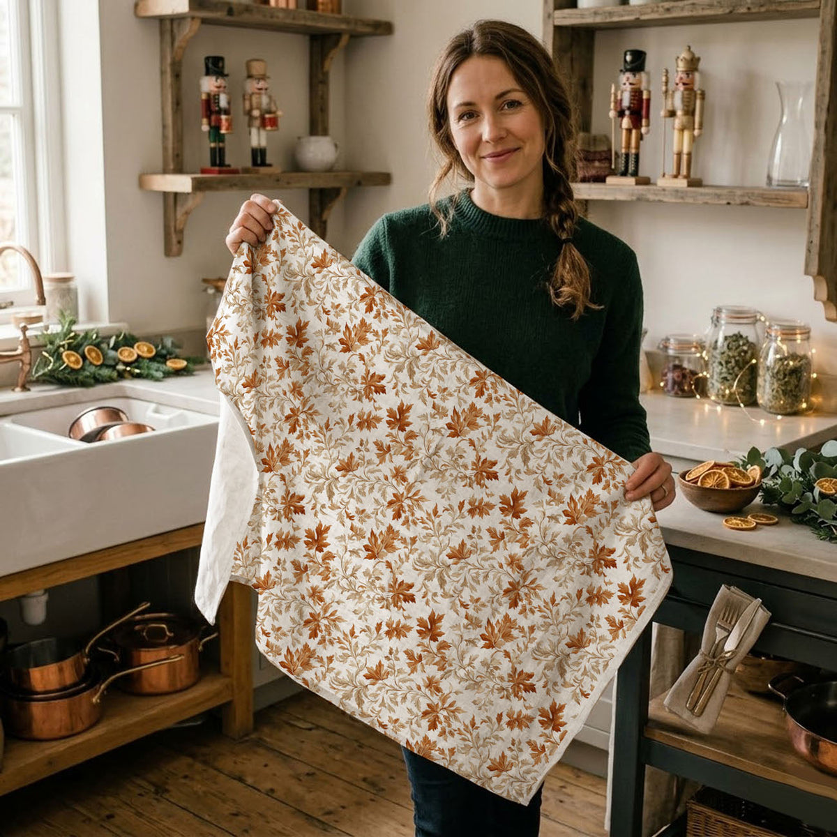 Classic Leaves Kitchen Towel