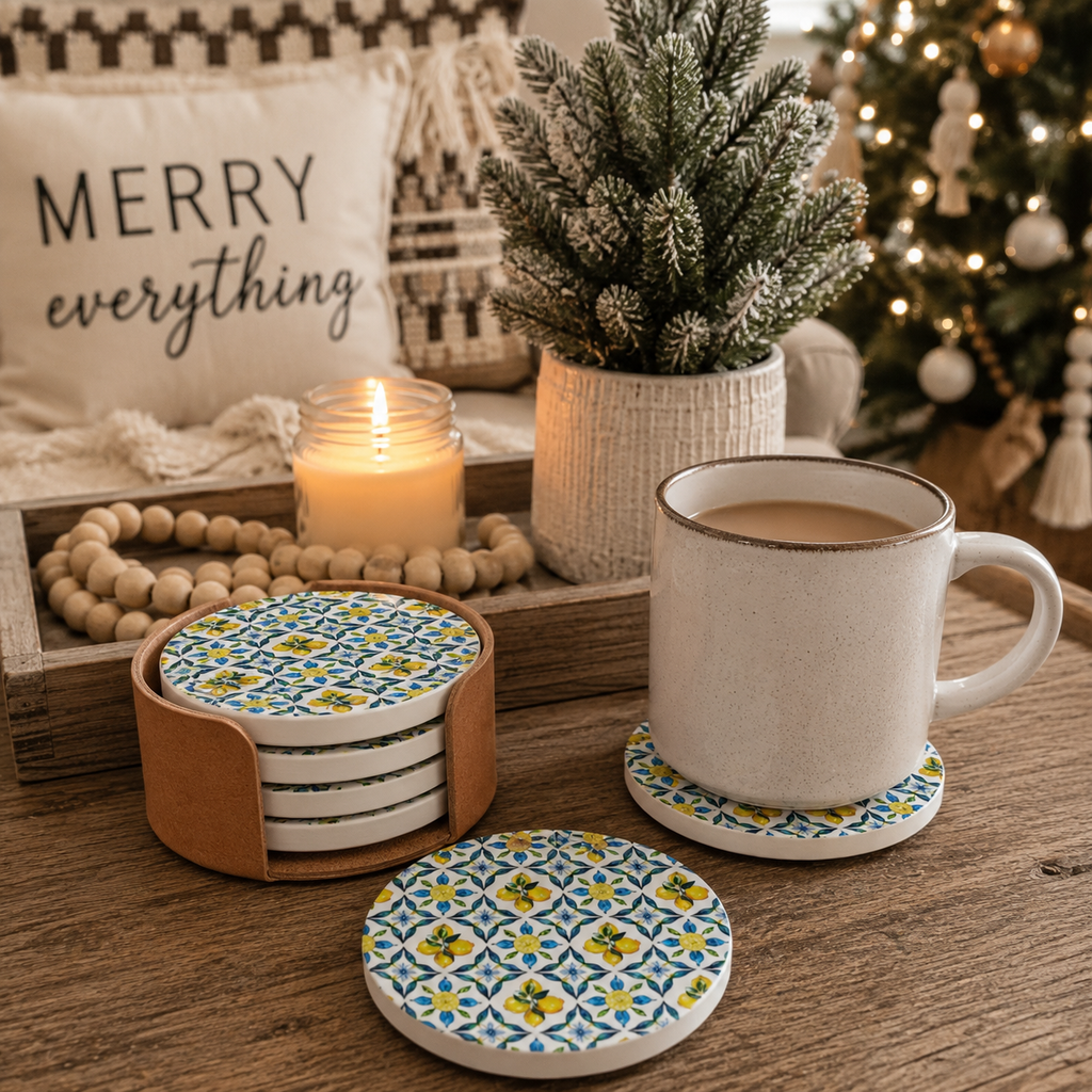 Mediterranean Lemon Coaster Set